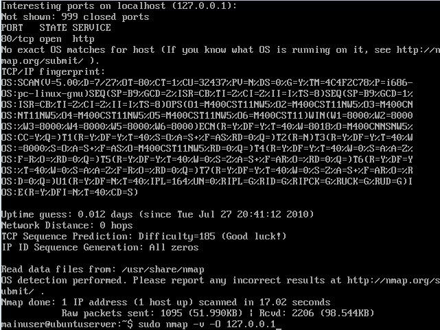 Uso de nmap para detectar un servidor web