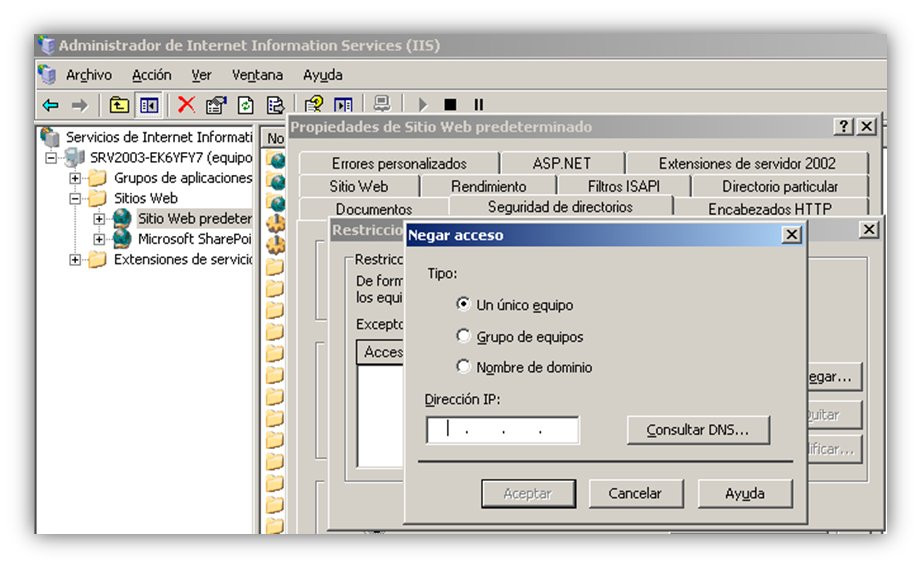 Restricciones de IP y DNS (3) Restricciones de IP y DNS (3)