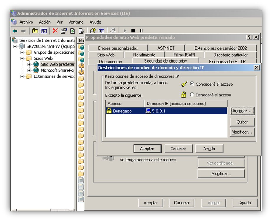 Restricciones de IP y DNS (4) Restricciones de IP y DNS (4)