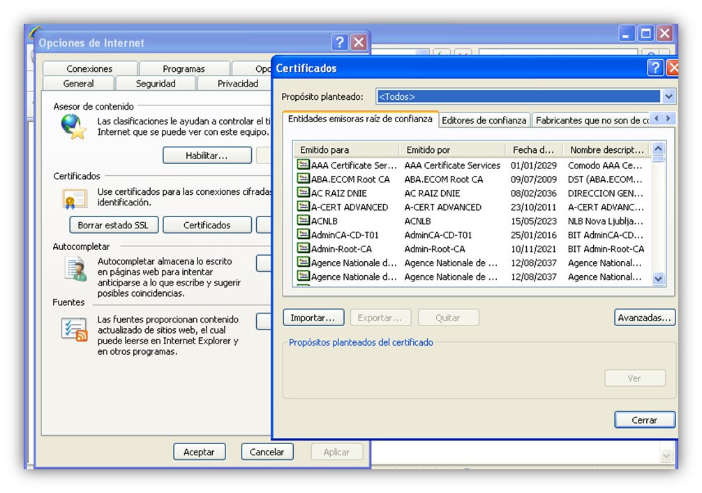 CAs en Internet Explorer