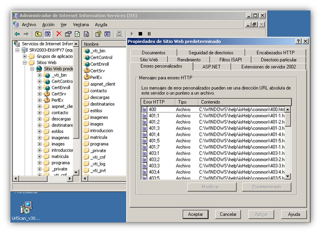 Errores personalizados en IIS (2) Errores personalizados en IIS (2)
