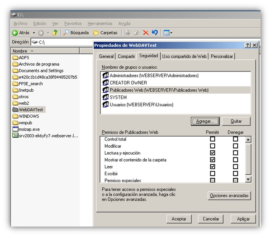 Gestión de WebDAV (15)