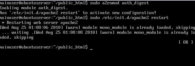 Configurando autenticación Digest (1) Configurando autenticación Digest (1)
