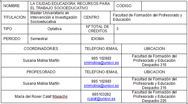 Información de la asignatura Información de la asignatura